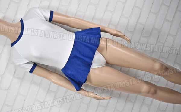 SPORTS GEAR スポーツギア エグゼ神戸 体操服風 コスプレ衣装 半袖レオタード ホワイト ネイビー