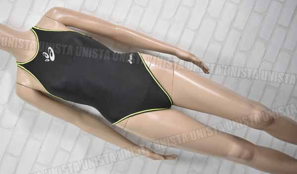 ASICS アシックス ALS600 P2 ピーツー ハイカット 女子競泳水着 ブラック グリーン